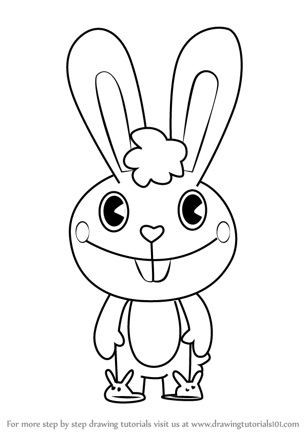 598x844 Learn How To Draw Cuddles From Happy Tree Friends (Happy Tree