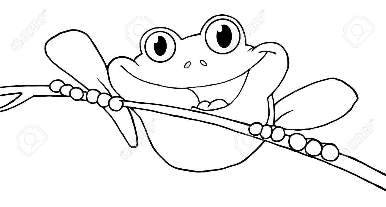 1300x696 Outlined Happy Red Eyed Tree Frog Royalty Free Cliparts, Vectors