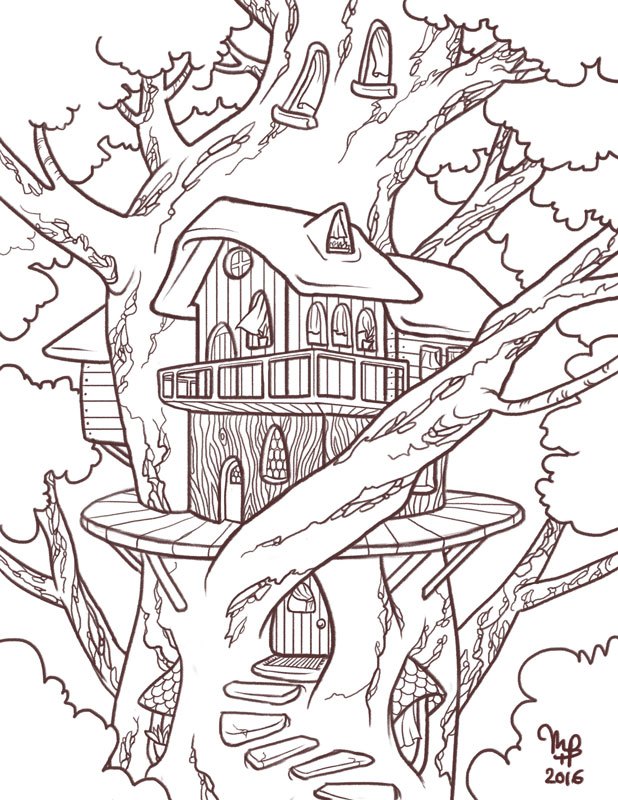 618x800 Tree House Monika Baum Illustrations