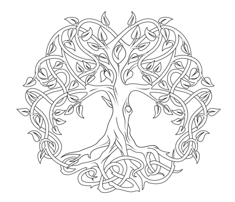 480x413 Celtic Tree Of Life Coloring Page Free Printable Coloring Pages