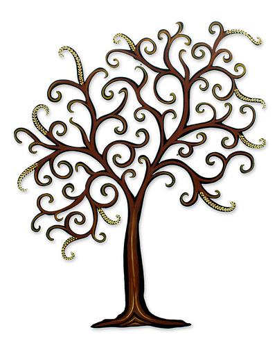 400x498 Unique Leaf And Tree Steel Wall Art,