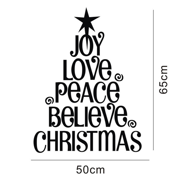 600x600 Words And Quotes Christmas Tree Wall Decal
