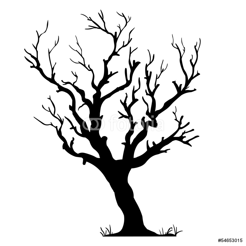 1000x1000 Black Silhouette Of A Bare Tree Wall Sticker Wall Stickers