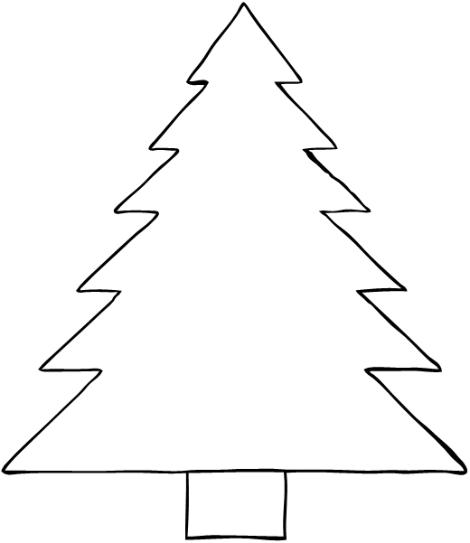 520x601 Christmas Tree Outline Drawing Template