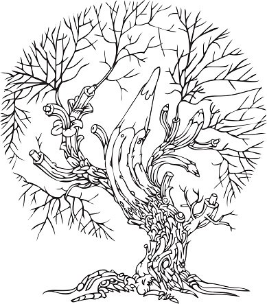 389x443 Tree Pencil Drawing Is For Premium Clipart
