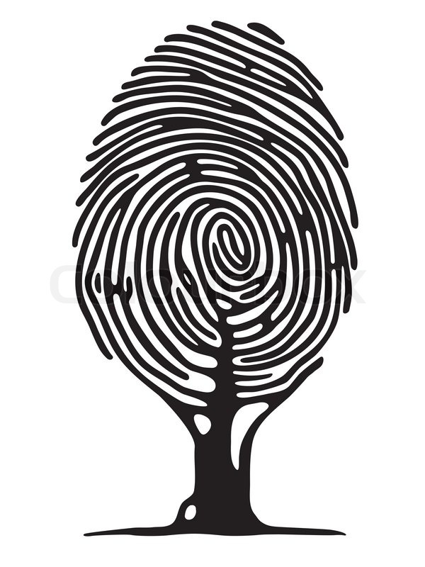 600x800 Finger Print Tree Stock Vector Colourbox
