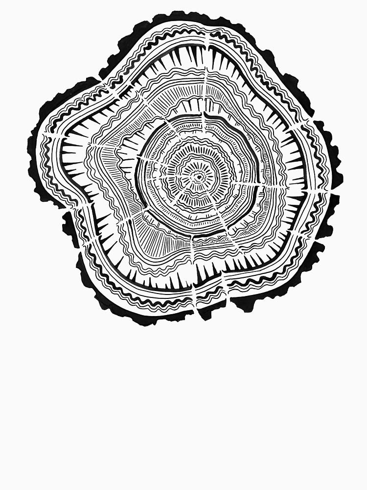 750x1000 Tree Rings Black On White Unisex T Shirt By Catcoq Redbubble