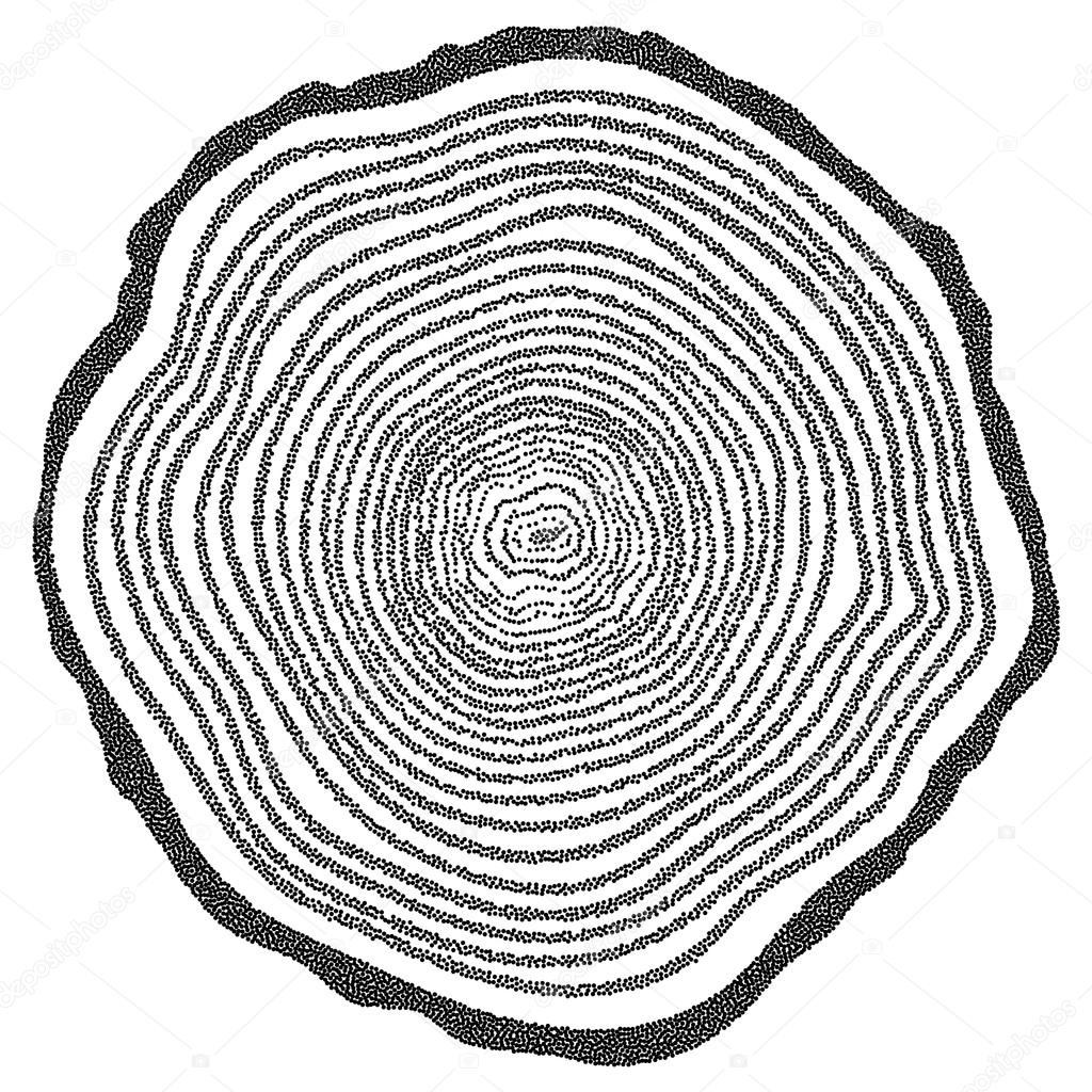 1024x1024 Dotwork Halftone Vector Tree Rings Stock Vector Newb1
