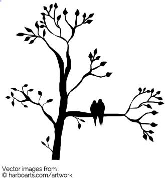 335x355 Download Birds In Tree Silhouette