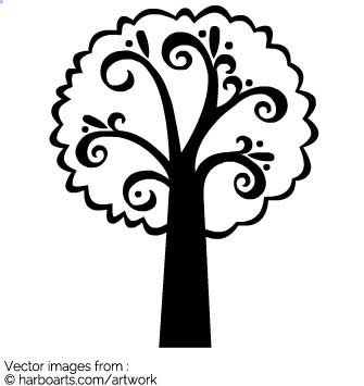 335x355 Download Swirl Tree Silhouette