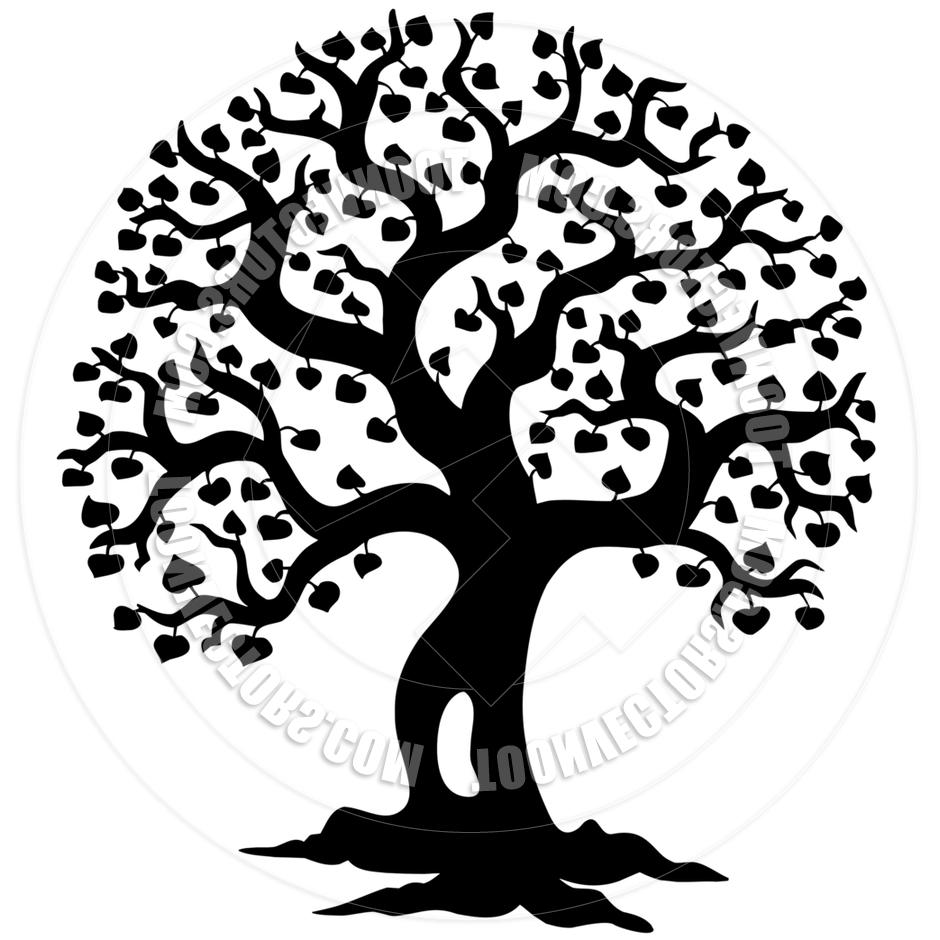 940x940 Unique Oak Tree Silhouette With Roots Toonvectors Images