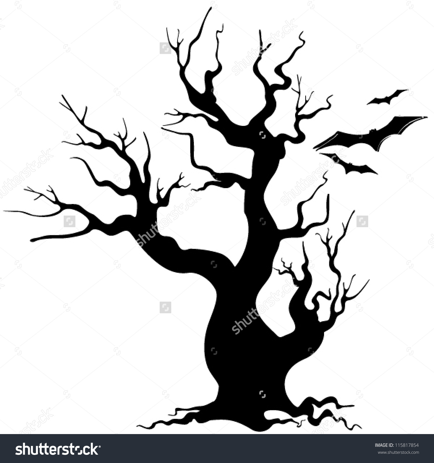 1500x1600 Halloween Tree Silhouette Clipart