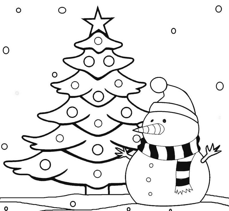 800x735 Christmas Tree Coloring And Sketch Drawing Pages