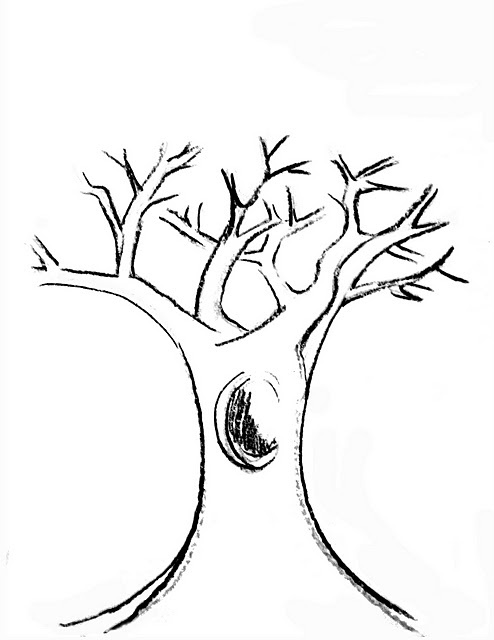 494x640 Tree Trunk Clipart Black And White