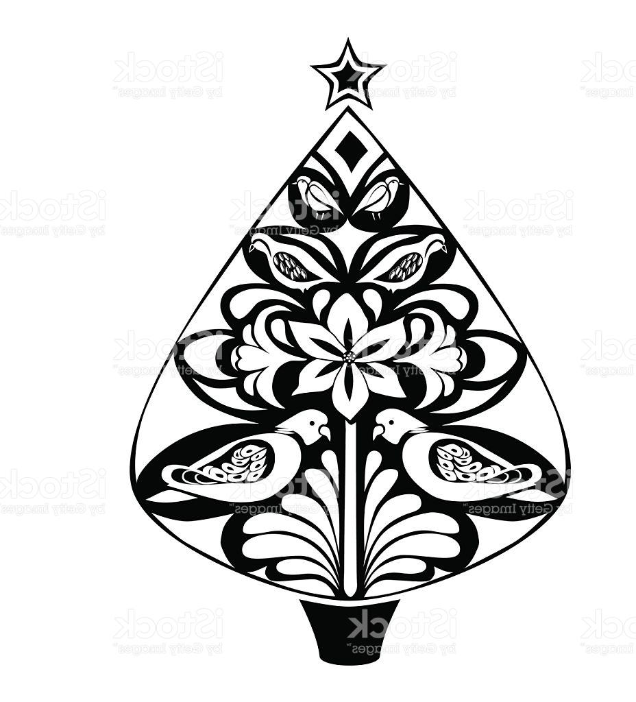 928x1024 Unique Stylistic Black And White Christmas Tree Vector Design
