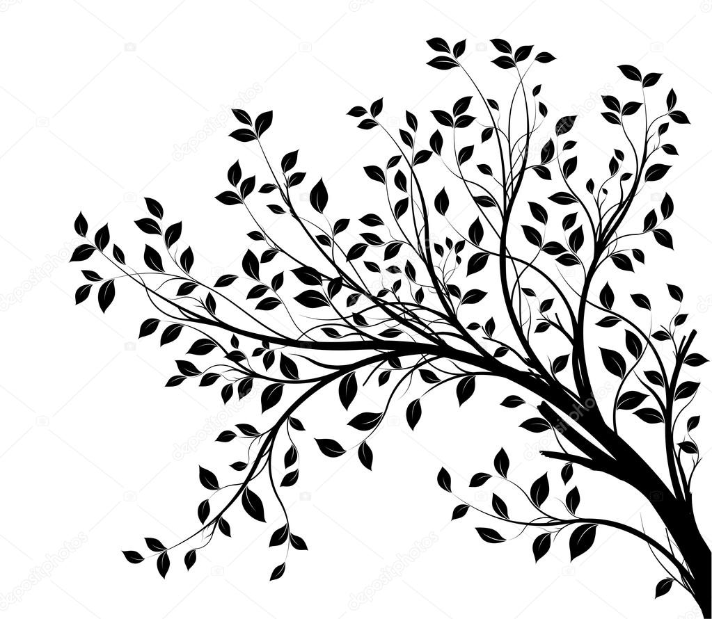 1023x890 Vector Tree Branch, Black Silhouette Stock Vector Olivier26