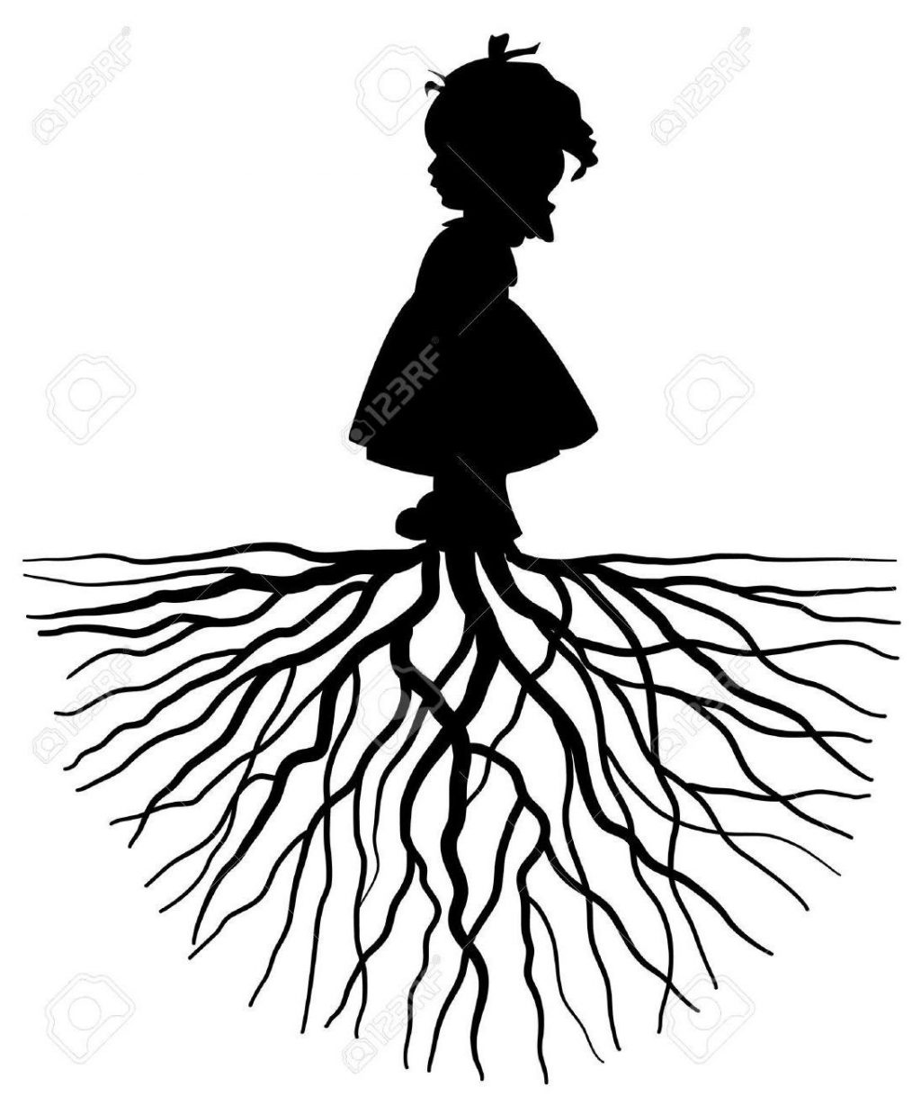 1024x1218 Best 15 Hd The Silhouette Of Girl With Root Stock Vector Tree