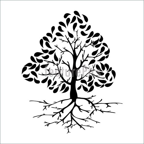 500x500 Tree Icon Silhouette Illustration