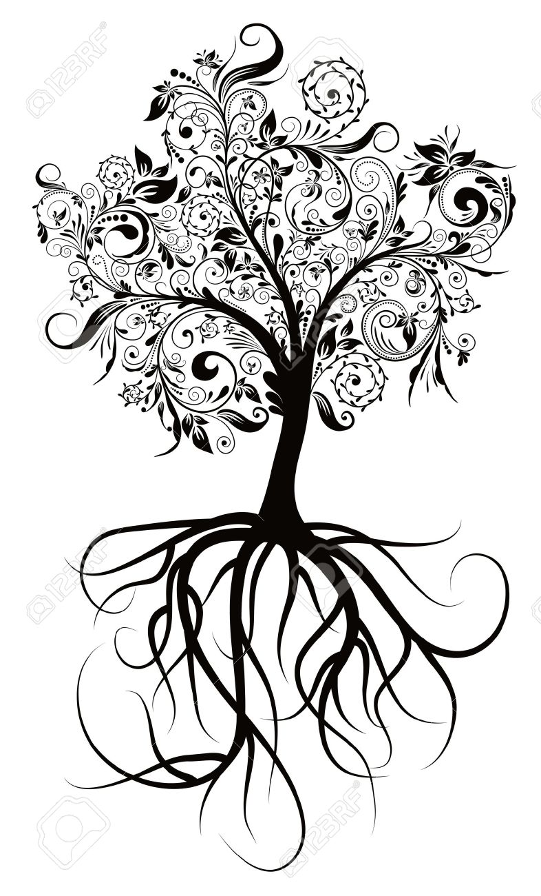 786x1300 Decorative Tree Amp Roots , Vector Illustration Royalty Free
