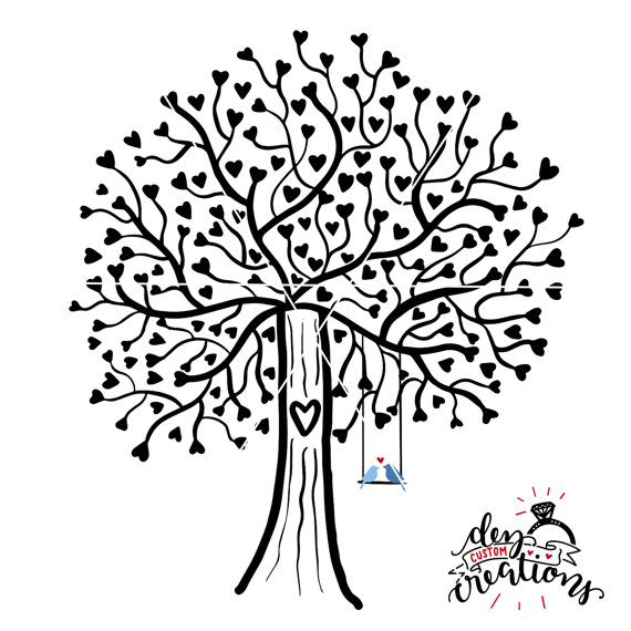 570x570 Tree Svg Lovebirds Svg Heart Tree Svg File Tree