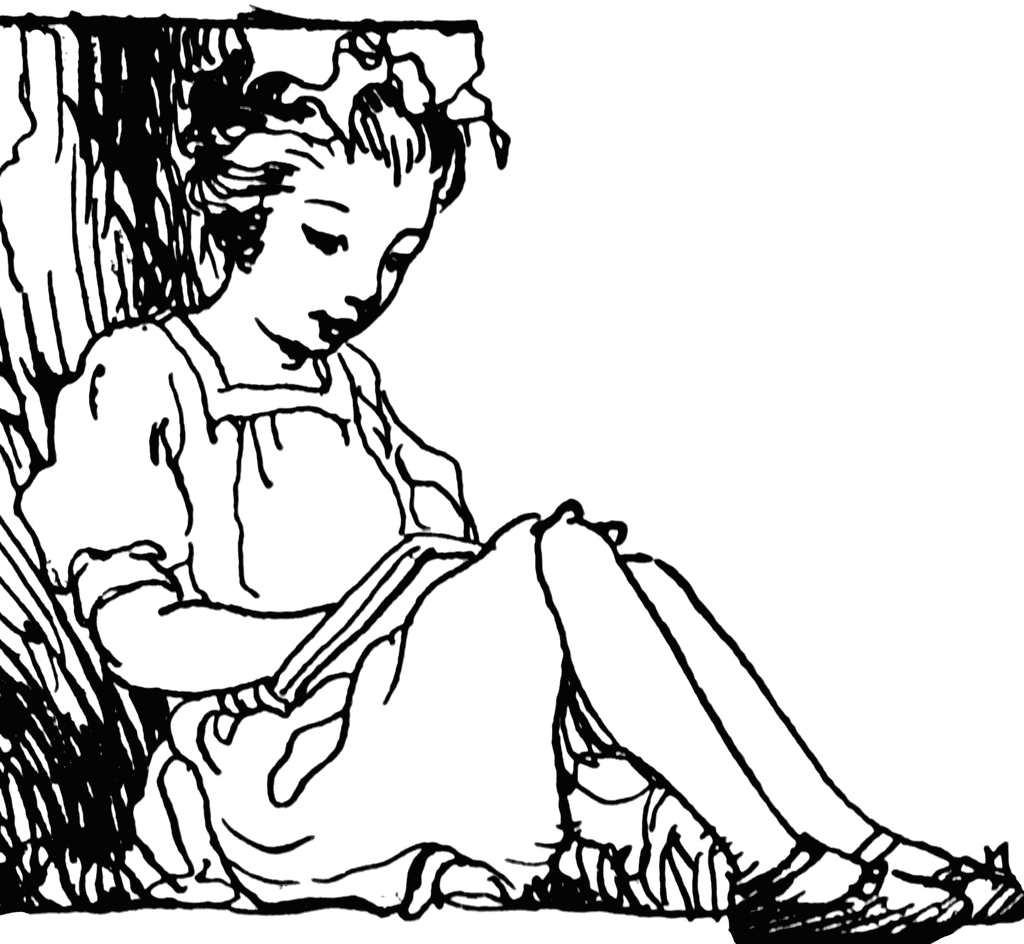 1024x944 Girl Reading By A Tree Clipart Etc