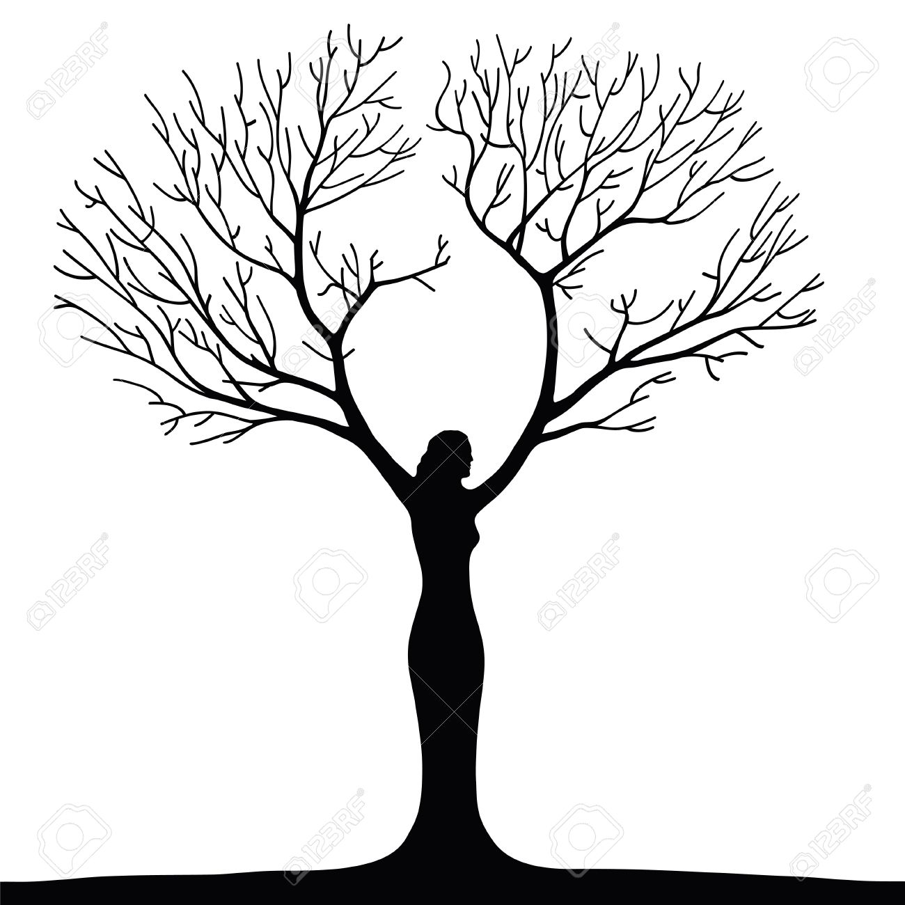 1300x1300 Woman Tree Royalty Free Cliparts, Vectors, And Stock Illustration
