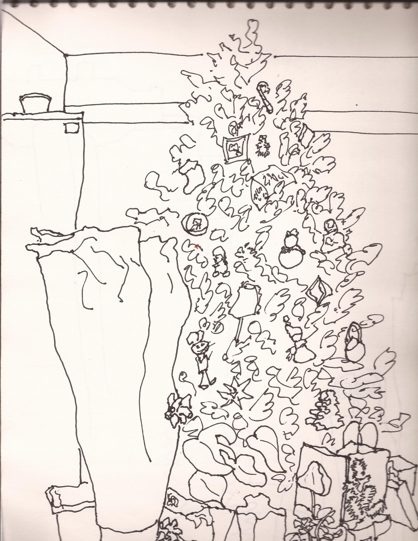 1700x2200 Christmas Tree Line Drawing My Artworks Christmas