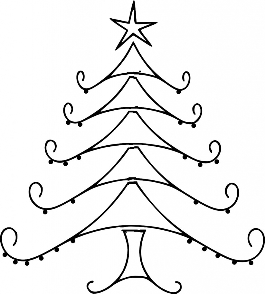 925x1024 Drawings Of Christmas Christmas Tree Line Drawing Clipartsco
