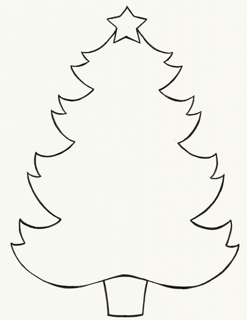 791x1024 Easy Christmas Tree Drawing Christmas Tree Line Drawing Clipartsco