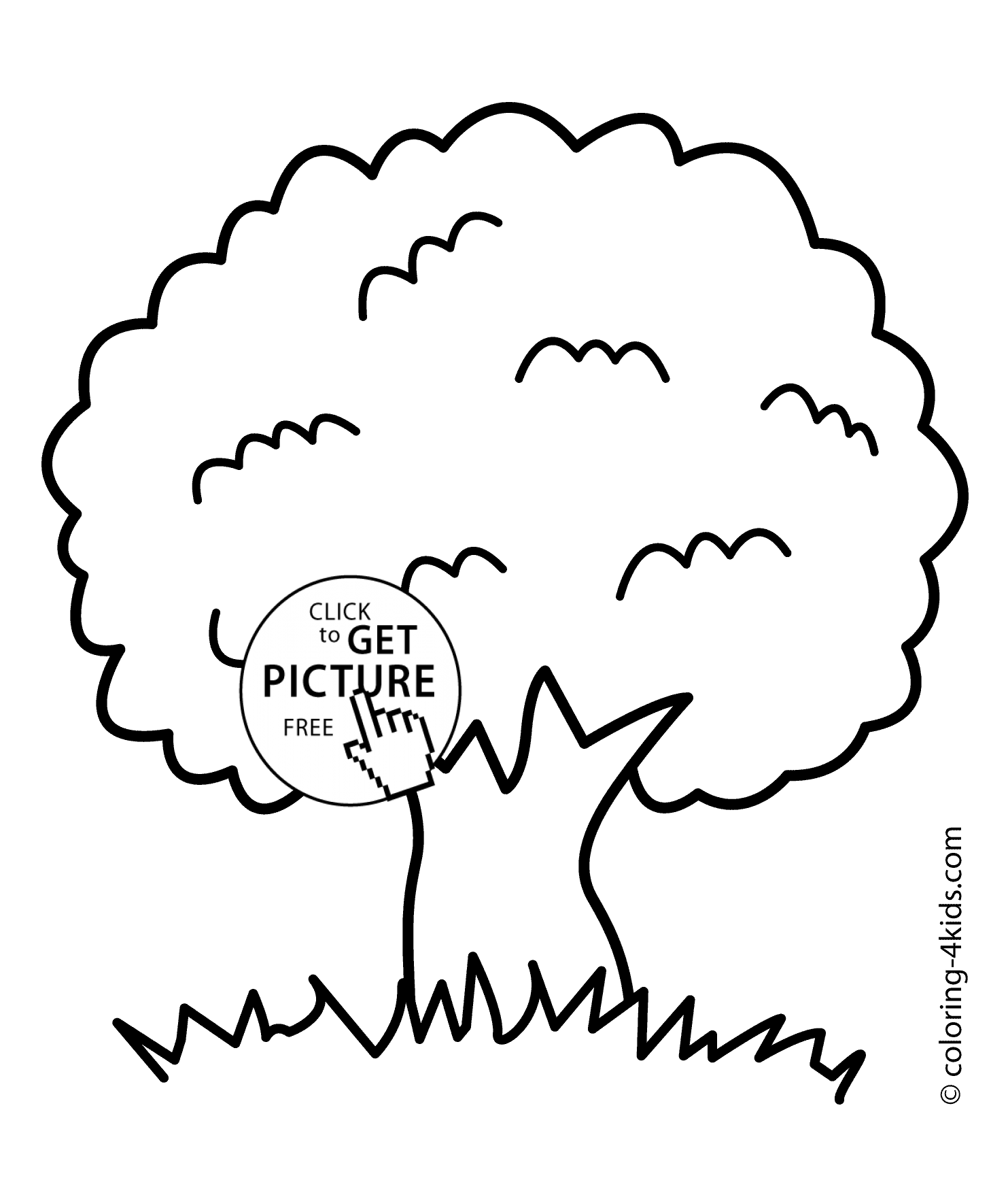 1483x1732 Tree Coloring Page, Nature Coloring Page For Kids, Printable Free