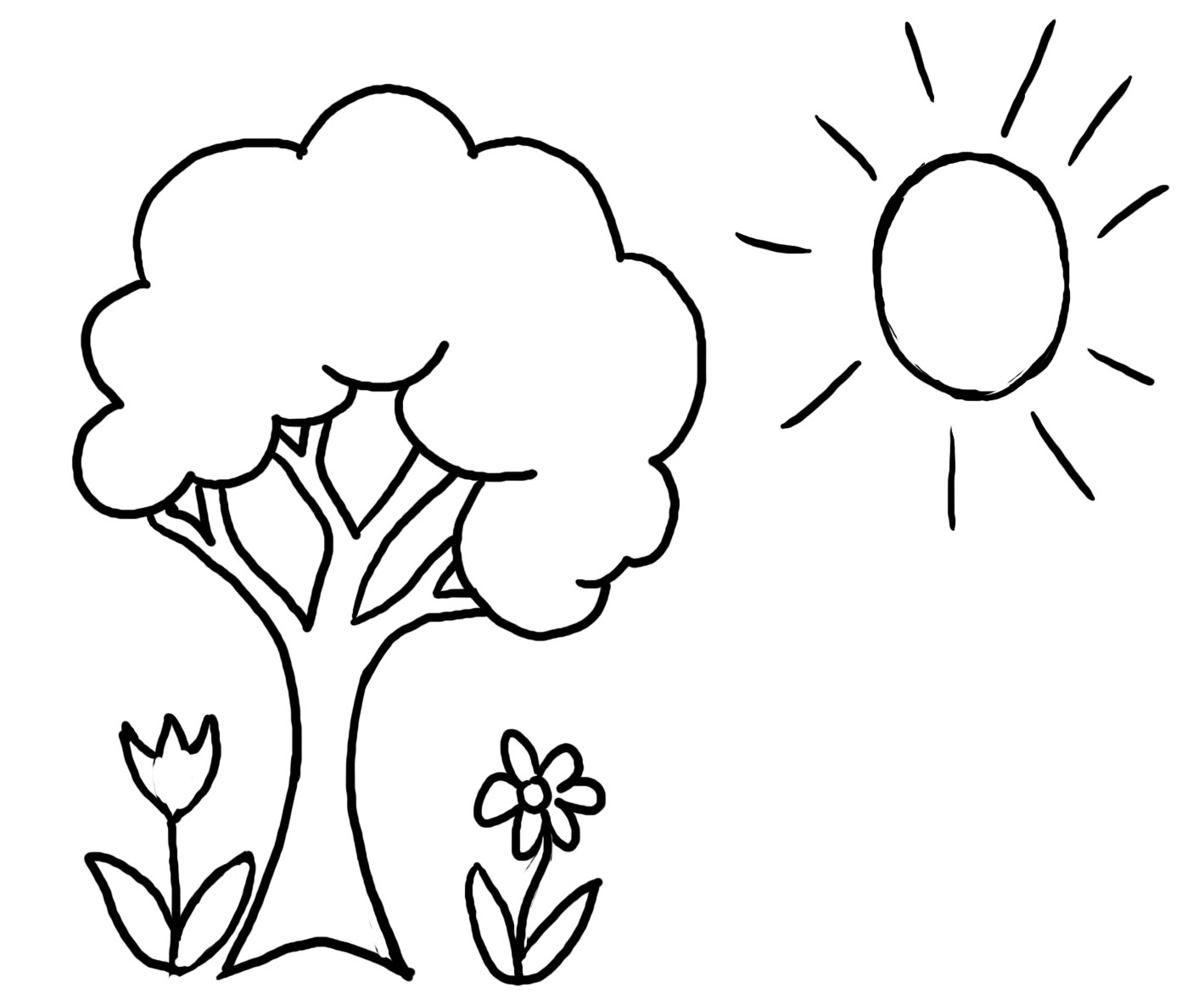 1419x1185 Tree Coloring Page
