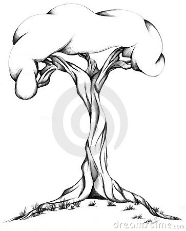 363x450 Gnarled Black Tree Stump Clipart