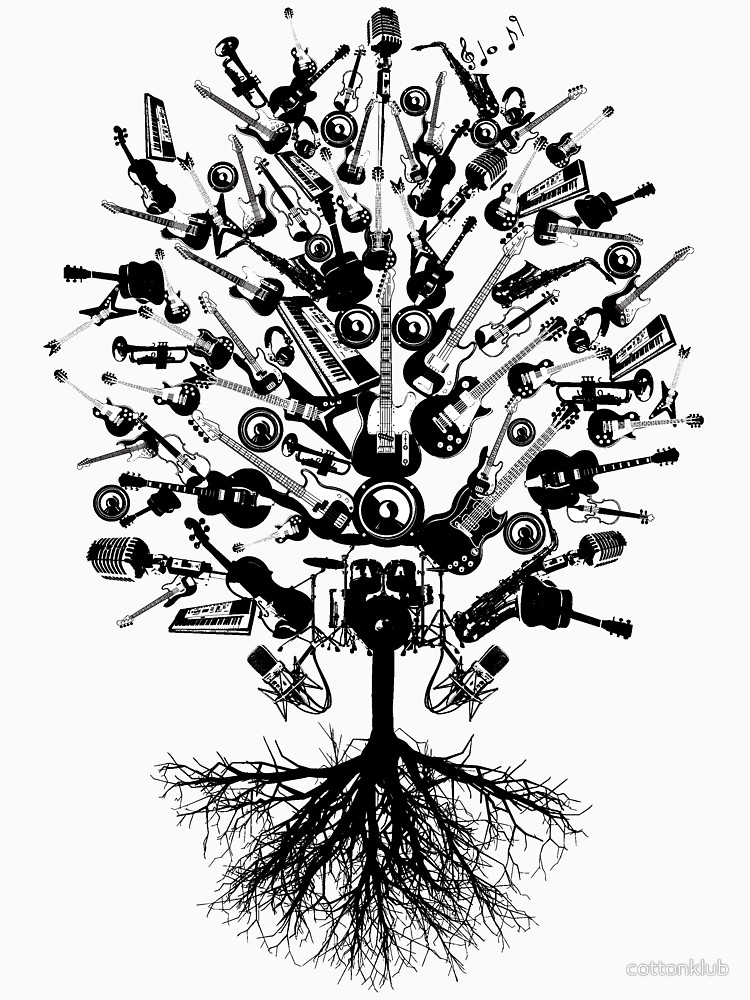 750x1000 Musical Instruments Tree Unisex T Shirt By Cottonklub Redbubble