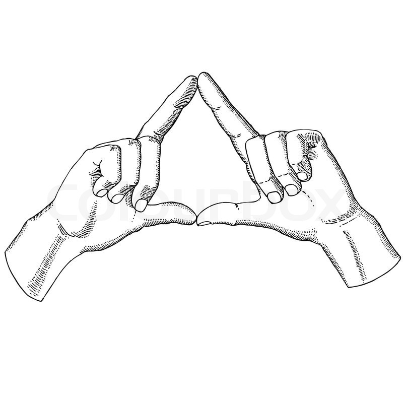 800x800 Hands Show A Triangle Stock Vector Colourbox