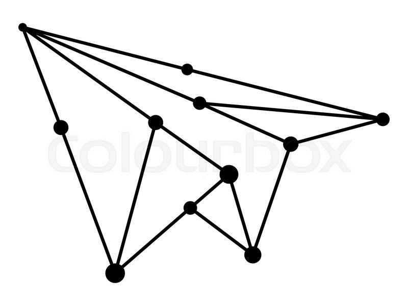 800x600 Vector Network Airplane Abstract Polygon Triangle And Dots