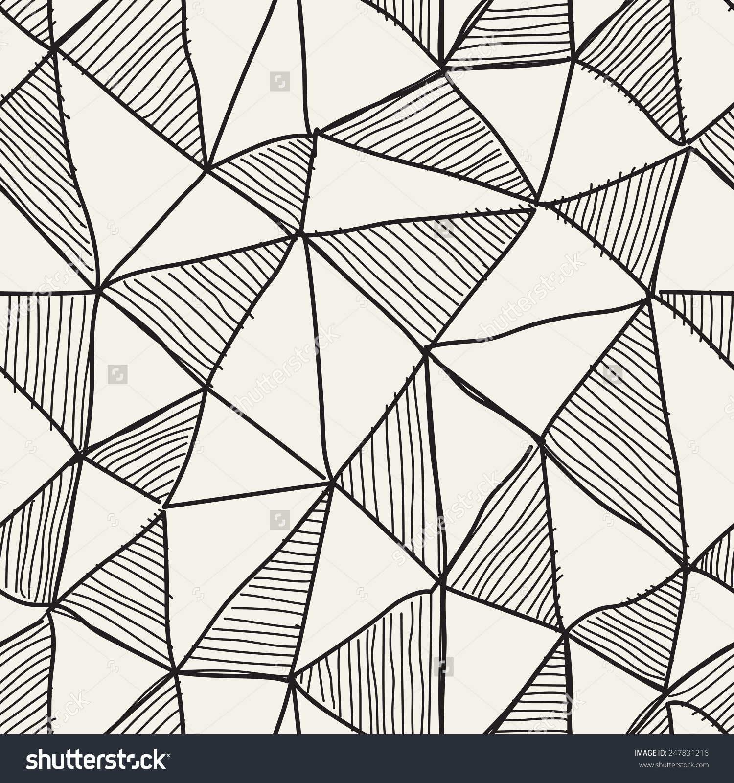 1500x1600 Vector Seamless Black White Irregular Triangle Stock And Lines