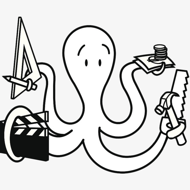 650x651 The Octopus Card With A Hand Drawn Cartoon Log Triangular Ruler