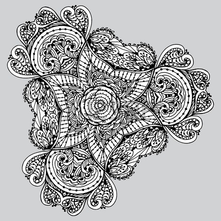 450x450 Vector Image Doodle, Drawing For Coloring The Mandala. Triangular