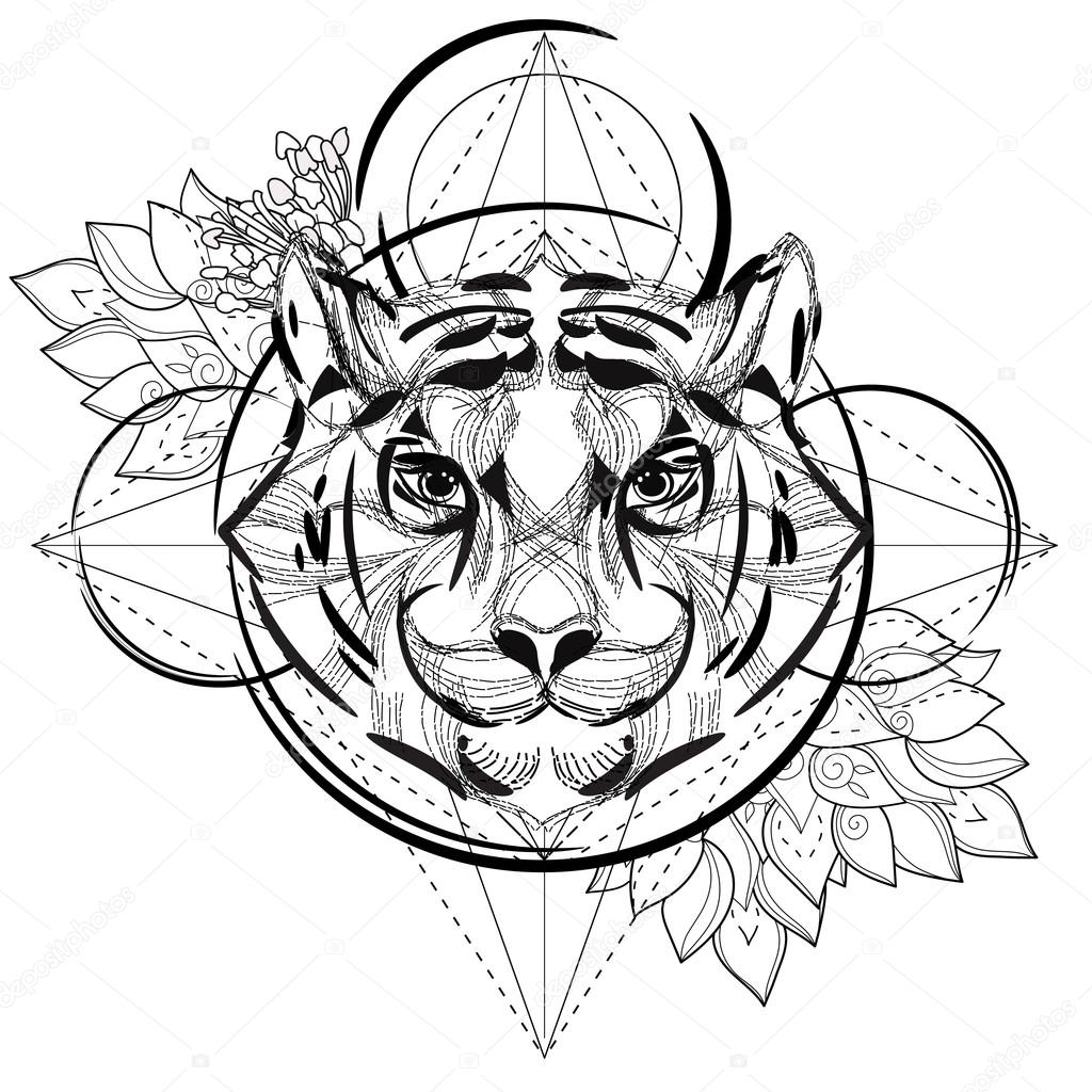 1024x1024 Wolf Head Low Poly Sketch. Stock Vector Yazzik