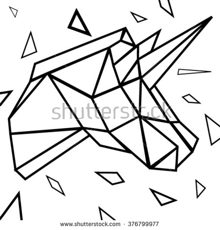 450x470 Graphic Logo Unicorn Head Vector Hipster Abstract Geometric