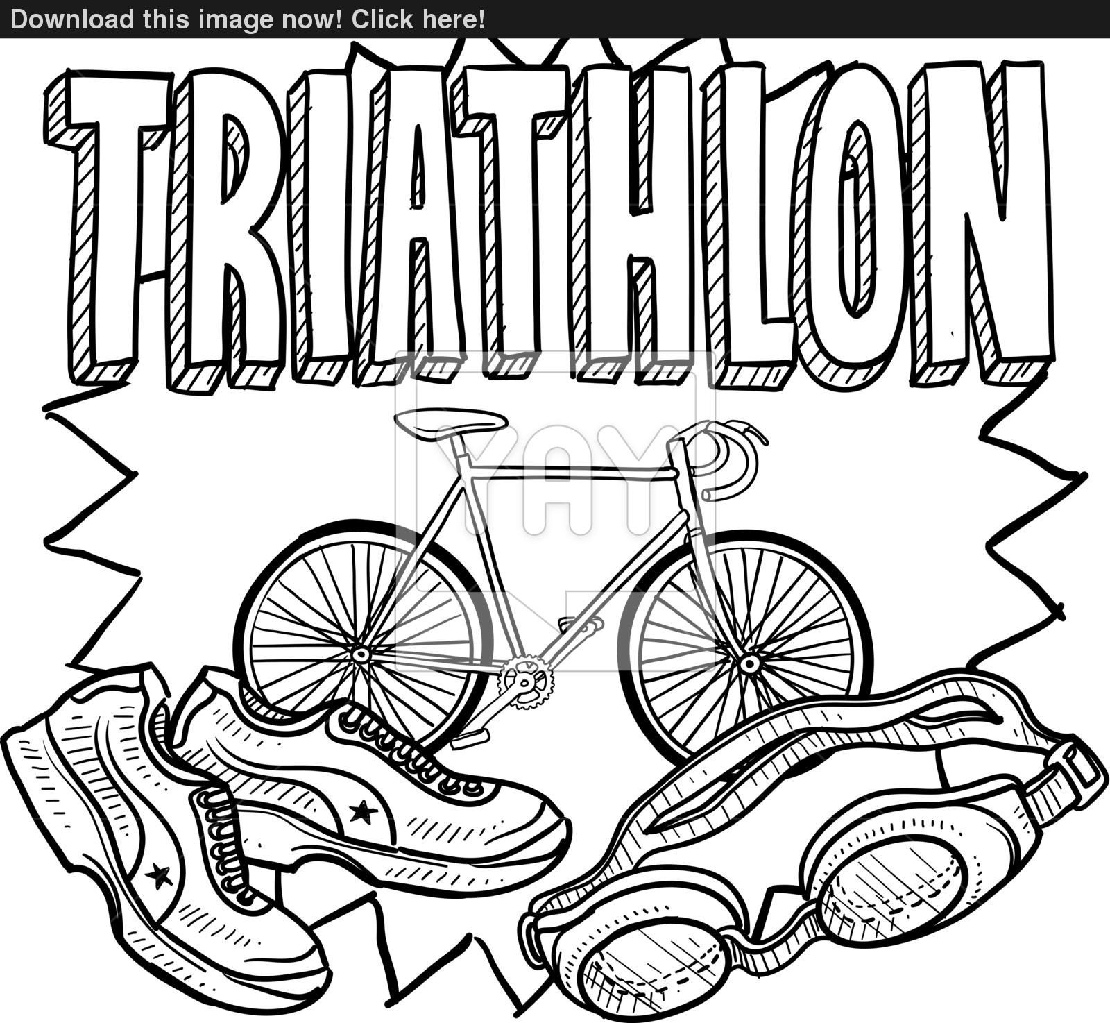 1600x1474 Triathlon Sketch Vector