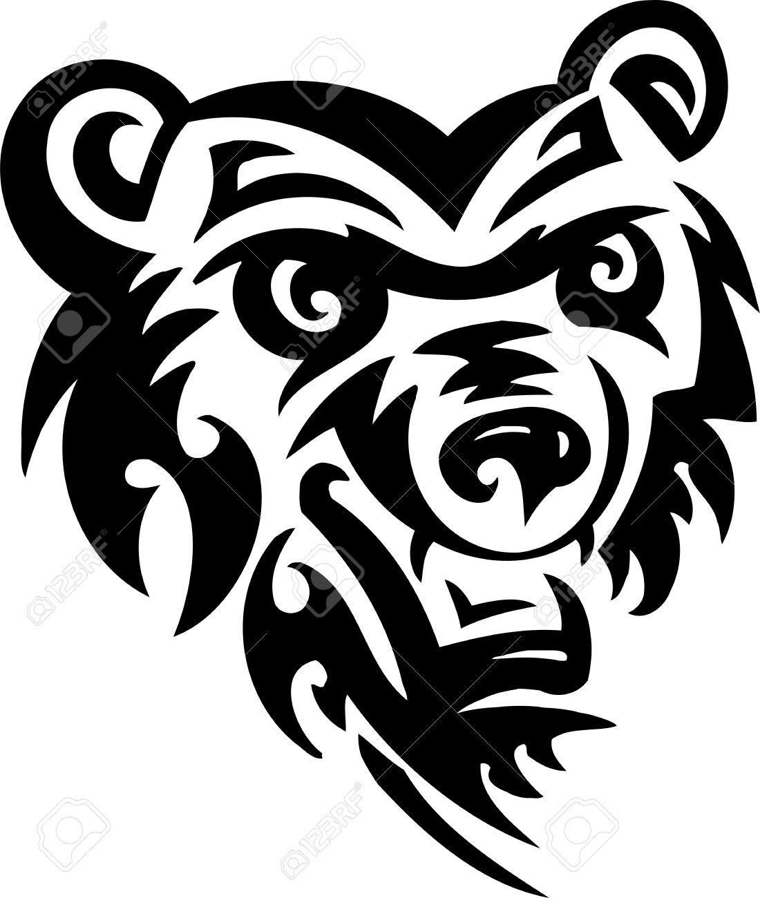 1100x1300 Bear.tribal Animals.vector Illustration Ready For Vinyl Cutting