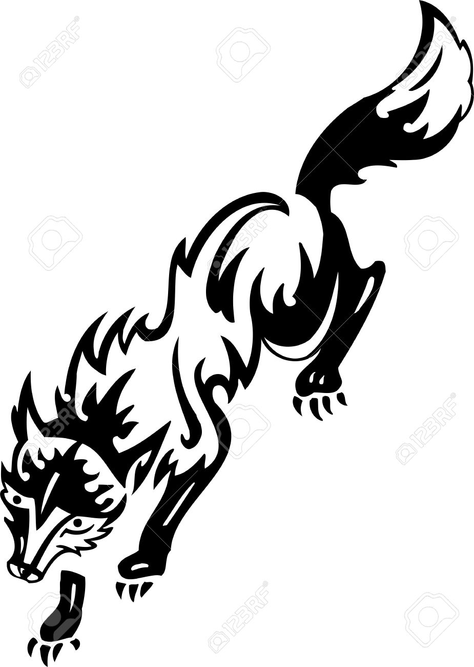 925x1300 Fox.tribal Animals.vector Illustration Ready For Vinyl Cutting