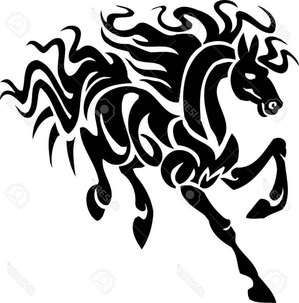 1024x1038 Top Horse In Tribal Style Vector Illustration Drawing