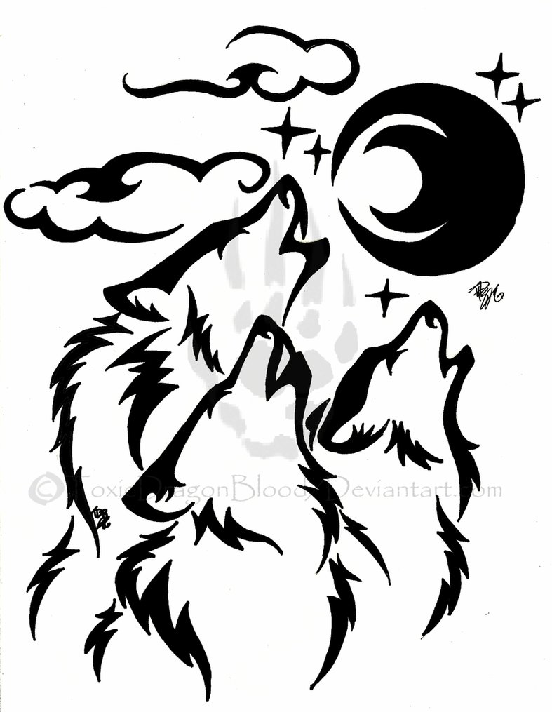 787x1015 Images For Gt Tribal Wolf Drawing Howling Drawings