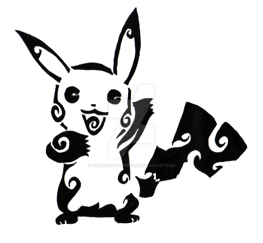 900x829 Tribal Pikachu 2 By Amandanoelledesign