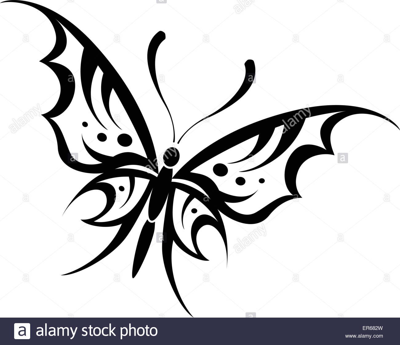 1300x1120 Vector Illustration Of Butterfly Tribal Drawing On White