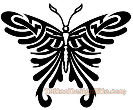 450x373 Tribal Butterfly Tattoo