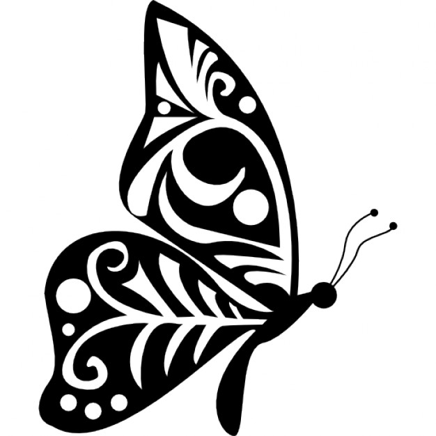 626x626 Tribal Wings Design Butterfly Side View Icons Free Download