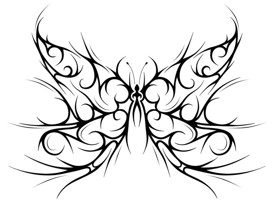 1037x770 Butterfly Drawings Tribal Butterfly By ~forace